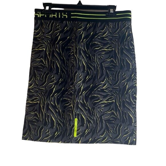 Marc Cain Sports N4 US 10 Animal Print Mini Skirt Black Green Lined $230 NWT - Picture 2 of 13
